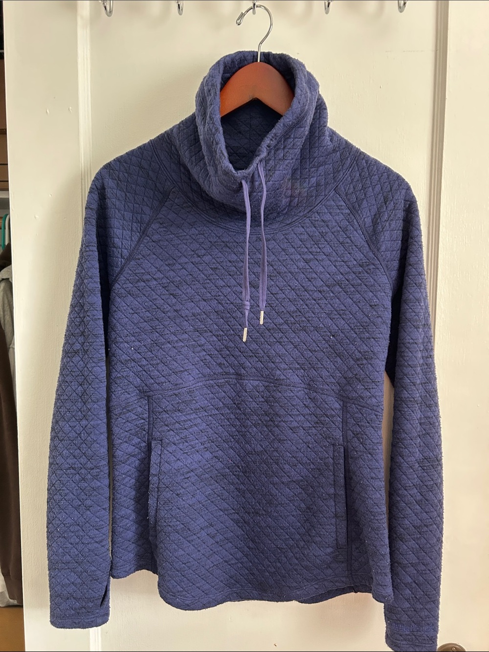 Marmot Cozy Quilted Funnel Neck Sweatshirt - Navy